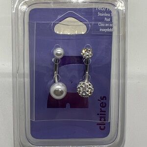 NWT Pearl and gem belly/navel rings
